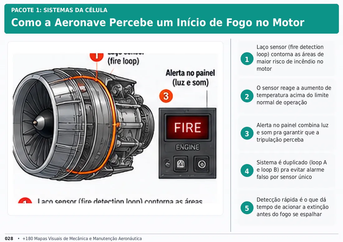 Mapa 028: Como a Aeronave Percebe um Início de Fogo no Motor