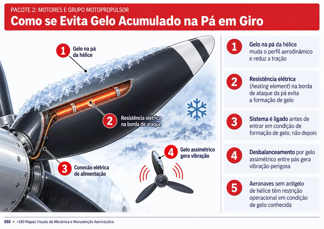 Mapa 055: Como se Evita Gelo Acumulado na Pá em Giro