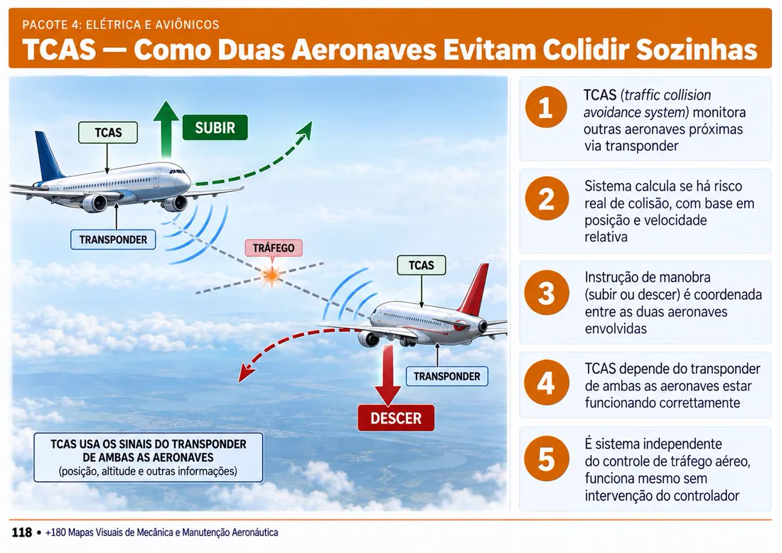 Mapa 118: TCAS — Como Duas Aeronaves Evitam Colidir Sozinhas